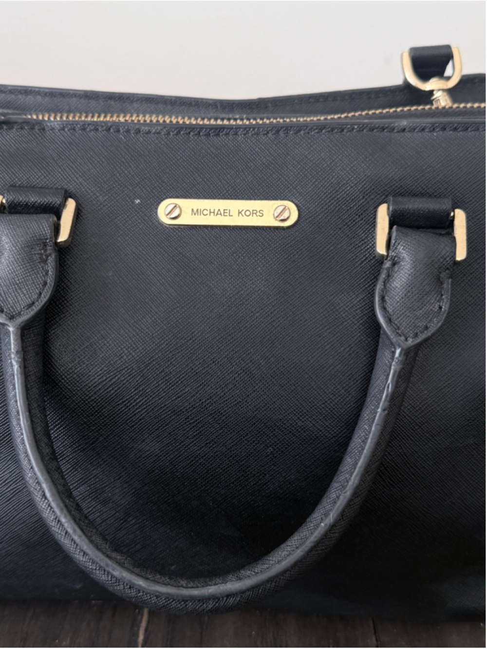 Michael Kors Black Crossgrain Leather Top Handle Satchel Crossbody Bag - Picture 2 of 8